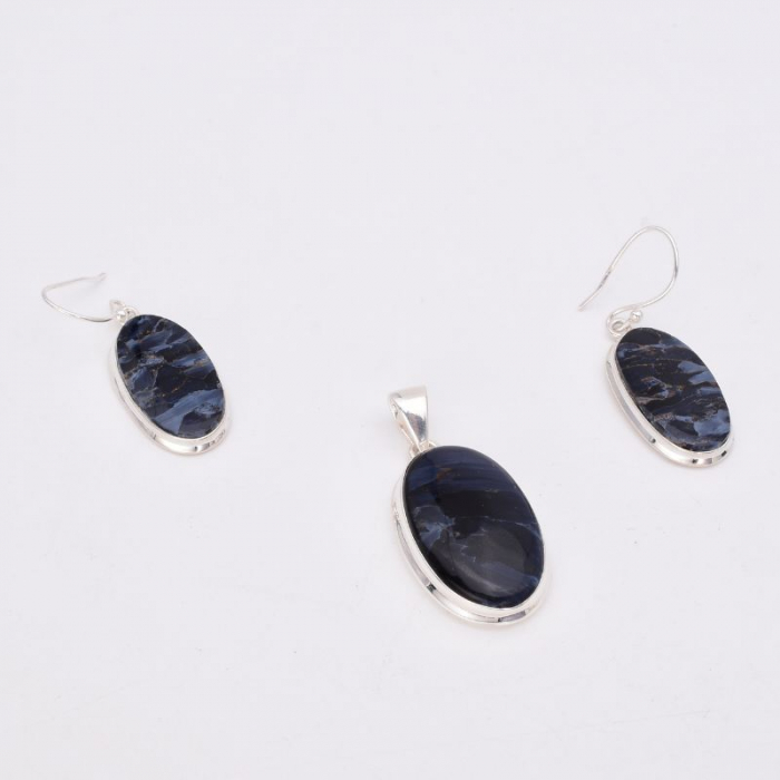 Set argint cu pietersit - cercei si pandantiv [3]