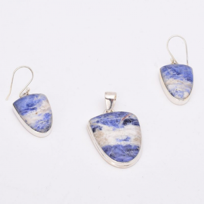 Set argint cu sodalit - cercei si pandantiv [3]