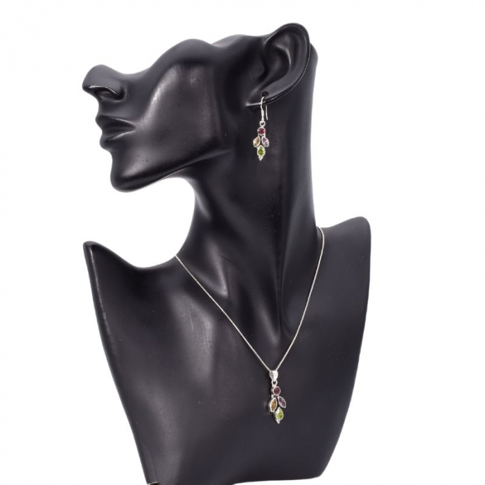 Set argint mix pietre semipretioase - granat, citrin, peridot, ametist [2]