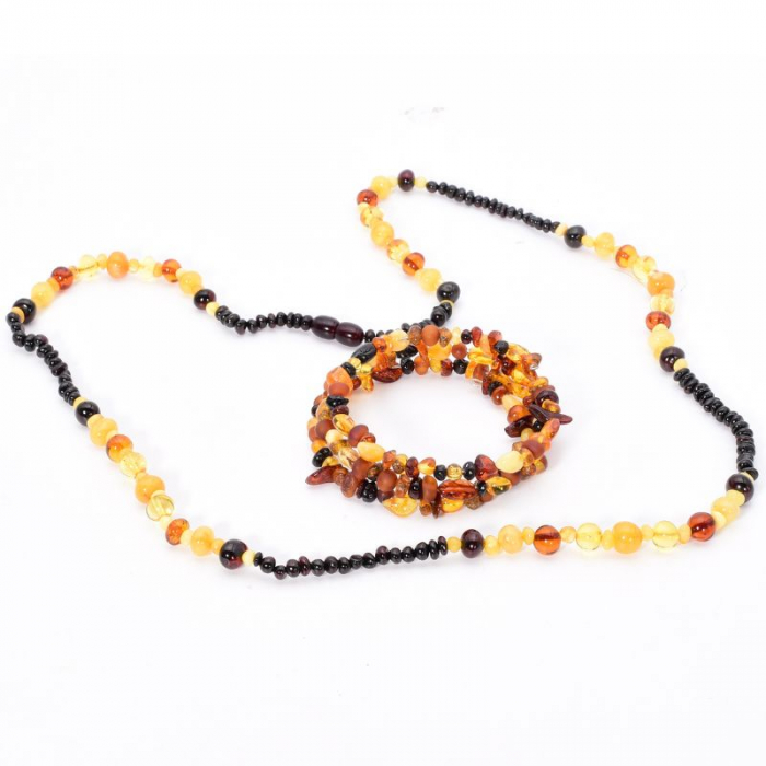 Set colier si bratara chihlimbar multicolor [3]