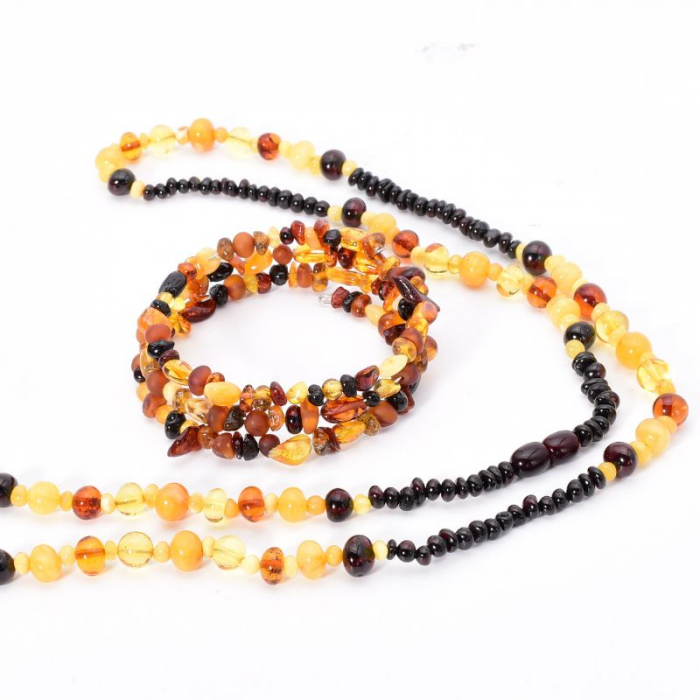 Set colier si bratara chihlimbar multicolor [5]