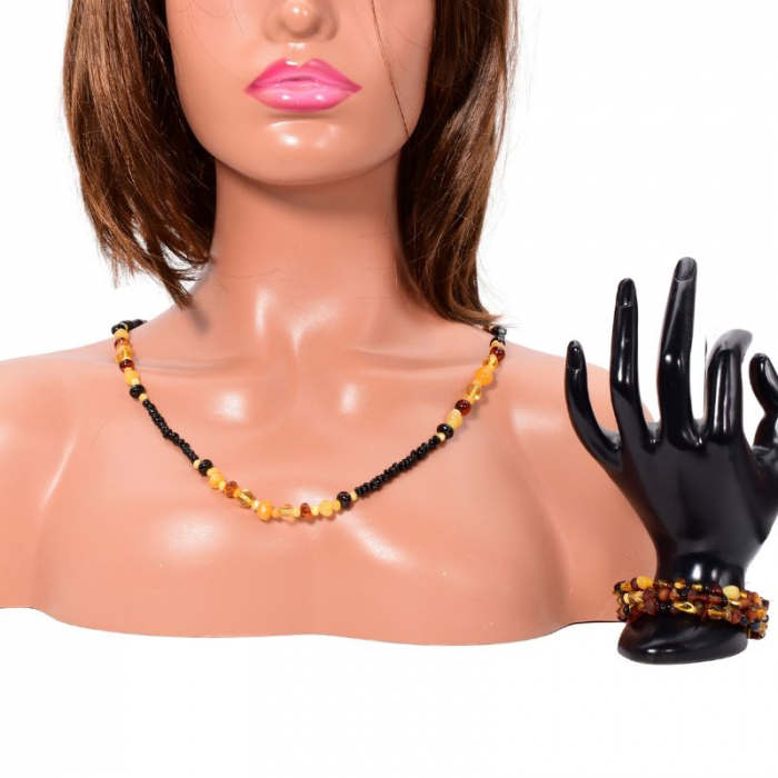 Set colier si bratara chihlimbar multicolor [2]