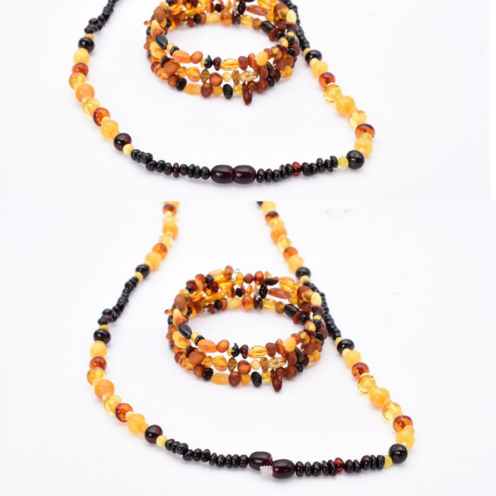 Set colier si bratara chihlimbar multicolor [6]