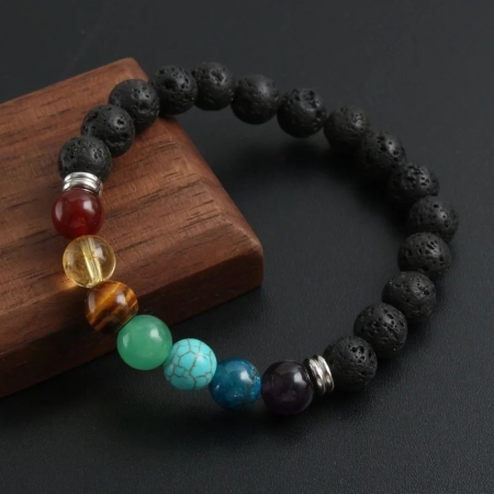 Bijuterii citrin - Bratara 7 chakre elastica