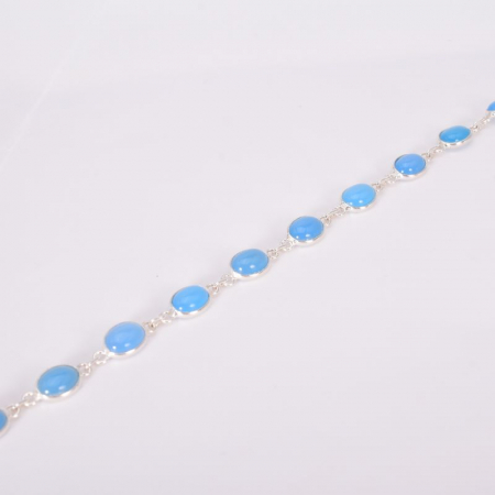 Bratara argint calcedonia albastra cabochon oval [1]