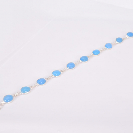 Bratara argint calcedonia albastra cabochon oval [3]