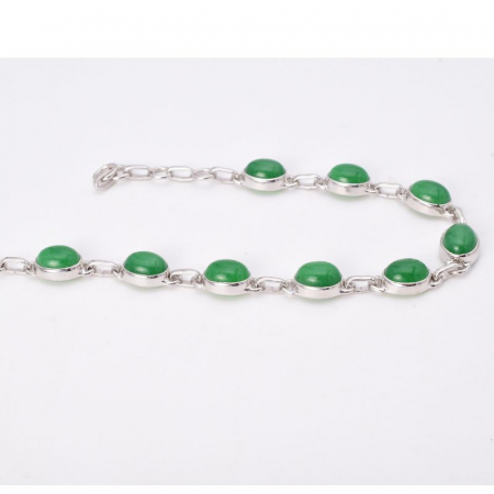 Bratara argint cu aventurin verde, oval 18-20 cm [2]