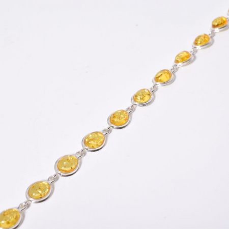Bratara argint chihlimbar galben oval 18-20 cm [4]