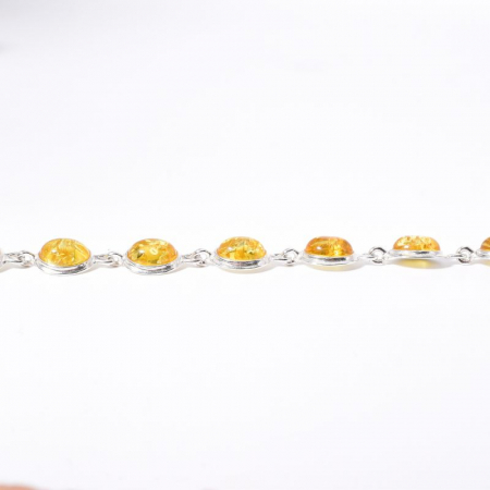 Bratara argint chihlimbar galben oval 18-20 cm [3]