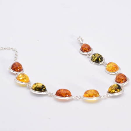 Bratara argint cu chihlimbar multicolor Triada Solara [2]