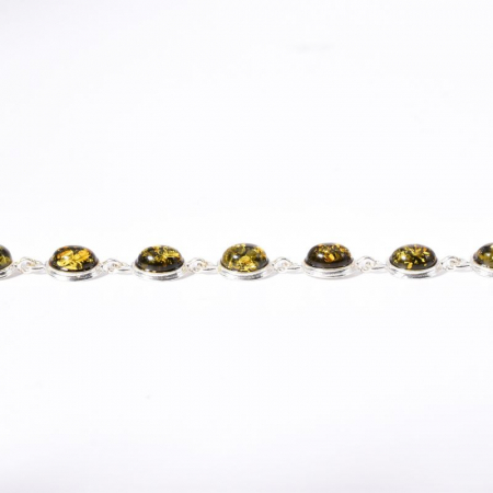 Bratara argint cu chihlimbar verde oval 18-20 cm [4]