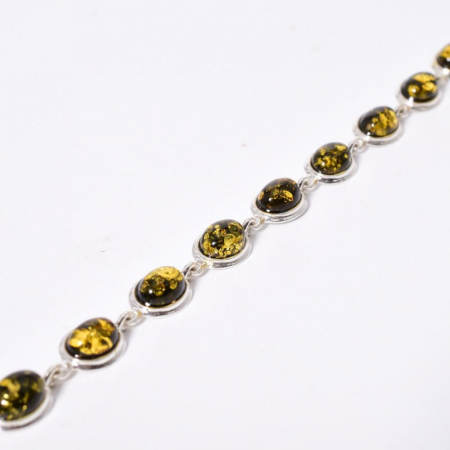 Bratara argint cu chihlimbar verde oval 18-20 cm [1]