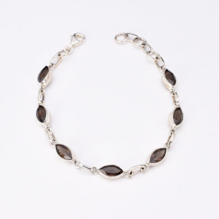 Bratara argint cu cuart fumuriu marchiz 17-20 cm [3]