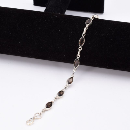 Bratara argint cu cuart fumuriu marchiz 17-20 cm [2]