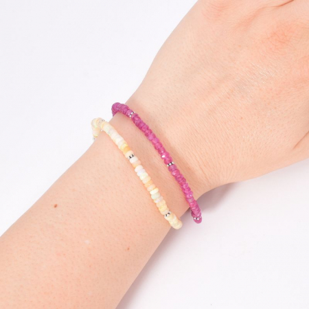 Bratara argint cu discuri din rubin natural 4 mm [2]