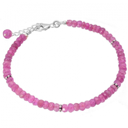 Bratara argint cu discuri din rubin natural 4 mm [0]