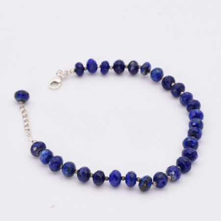 Bratara argint cu lapis lazuli brut fatetat Albastru Infinit [2]