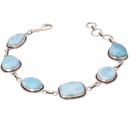 Bratara argint cu larimar Ecoul Oceanului