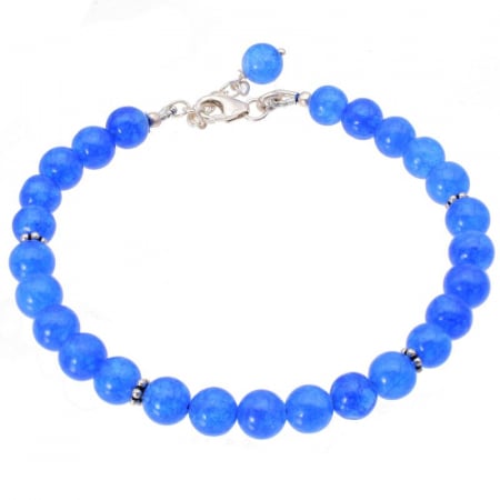 Bratara argint cu margele calcedonia albastra [0]