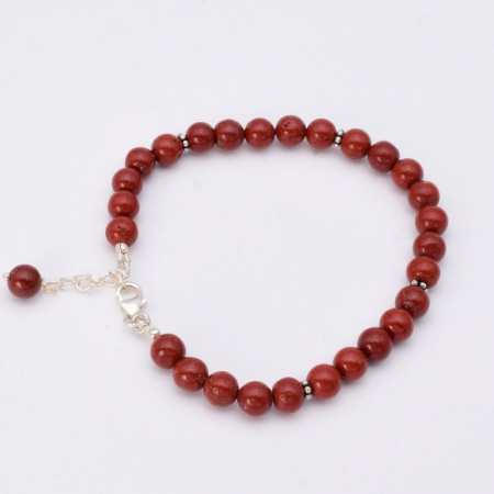 Bratara argint cu margele jasp rosu [2]