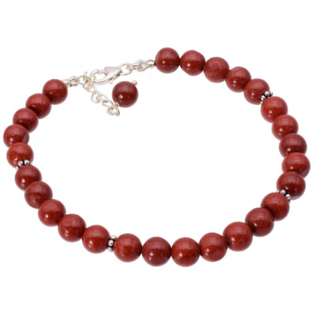 Bratara argint cu margele jasp rosu [0]