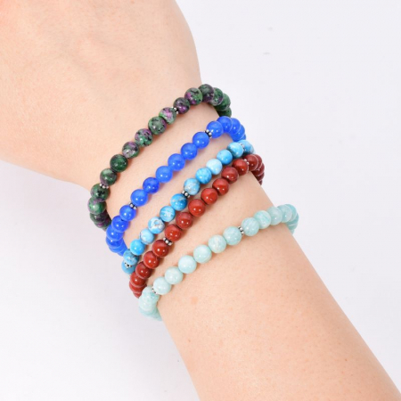 Bratara argint cu margele de larimar [1]