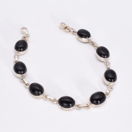 Bratara argint cu onix oval Magia Intunericului 17-19 cm [2]