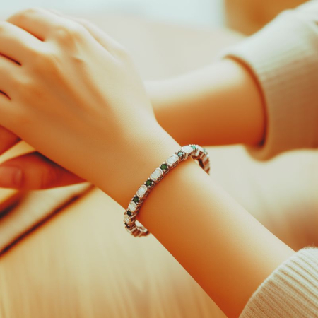 Bratara argint cu opal etiopian si smarald [1]