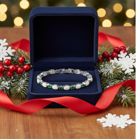 Bratara argint cu opal etiopian si smarald [2]