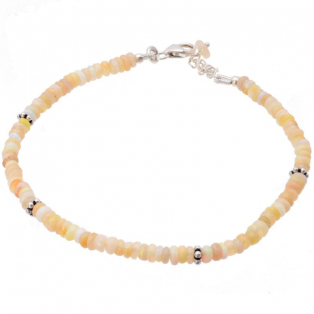 Bijuterii opal - Bratara argint cu pietre opal etiopian 4 mm