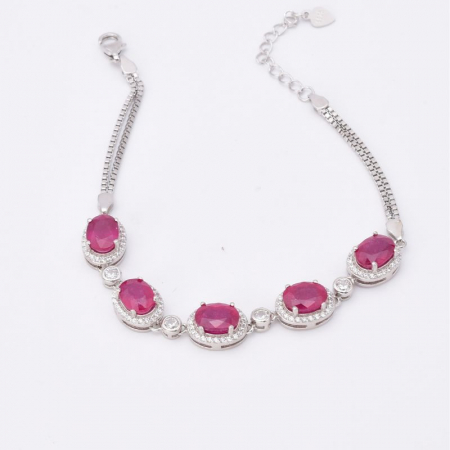 Bratara argint cu rubin natural si cubic zirconia Noblesse [4]