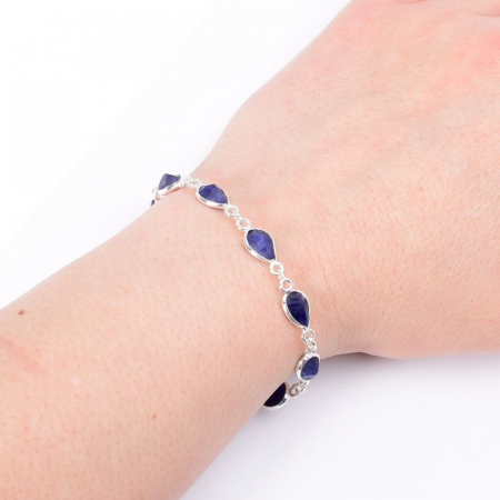 Bratara argint cu safir albastru forma para [3]
