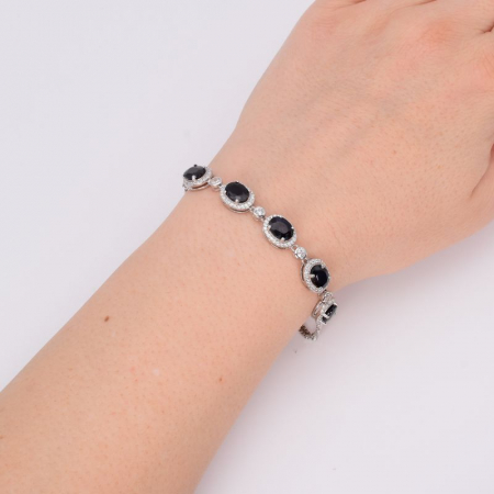 Bratara argint cu safir natural si cubic zirconia Noblesse [1]