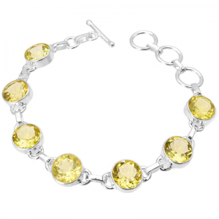 Bratara argint cu topaz lemon rotund [0]