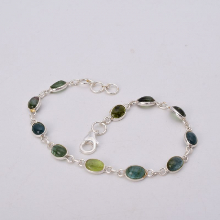 Bratara argint cu turmalina verde Gratie Eterna [2]