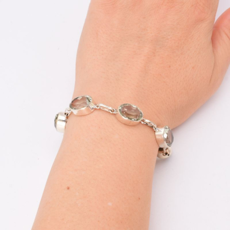 Bratara cu ametist verde fatetat din argint handmade [1]