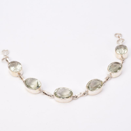 Bratara cu ametist verde fatetat din argint handmade [1]