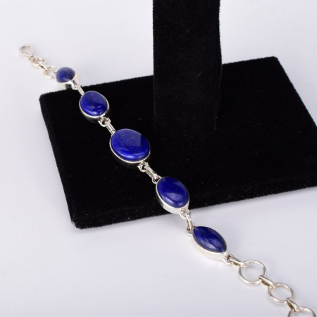 Bratara argint handmade cu lapis lazuli 16-20 cm [1]