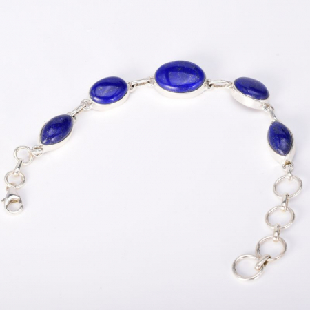 Bratara argint handmade cu lapis lazuli 16-20 cm [2]