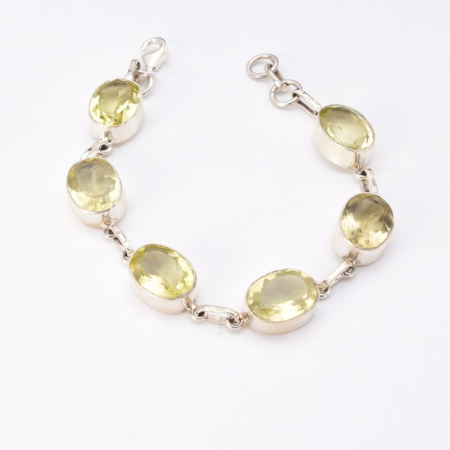 Bratara argint handmade cu lemon topaz oval, fatetat [3]