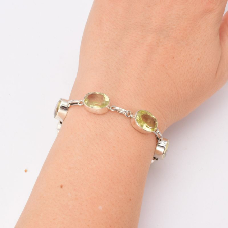 Bratara argint handmade cu lemon topaz oval, fatetat [1]