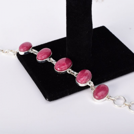 Bratara argint handmade cu rodonit oval [3]