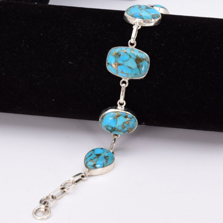Bratara argint cu turcoaz cupru albastru [3]