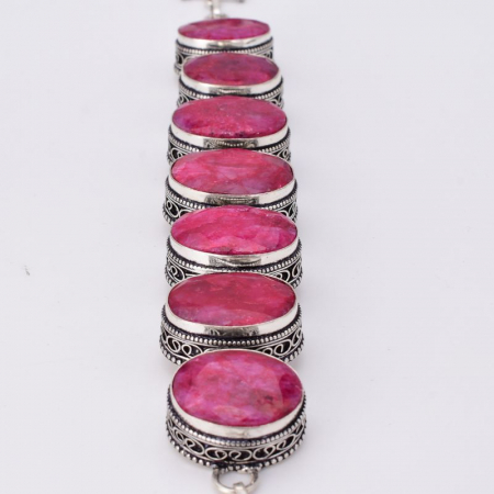 Bratara argint masiv cu rubin natural, model filigran [2]