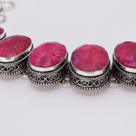 Bratara argint masiv cu rubin natural, model filigran [3]