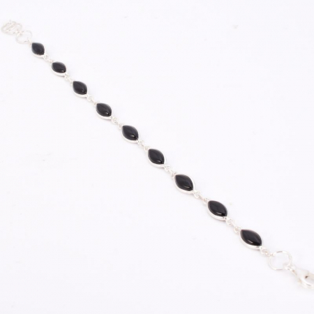 Bratara argint cu pietre onix negru marchiz [2]