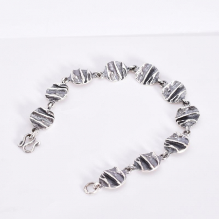 Bratara argint patinat Scoarta de Copac [2]