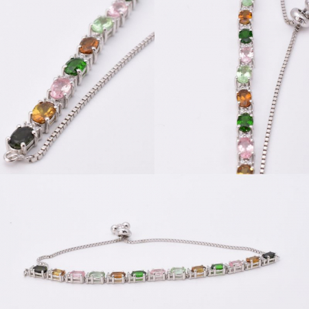 Bratara argint reglabila cu turmalina Pulsul Culorilor [2]