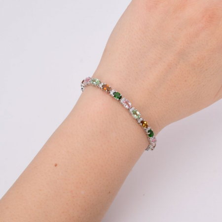 Bratara argint reglabila cu turmalina Pulsul Culorilor [1]
