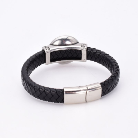 Bratara barbati, piele neagra, inox Crucea Templierilor [1]